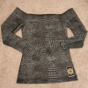 Harley Davidson Off Shoulder Mesh Top